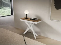 ITAMOBY Consola extensível 90x40/196 cm Saki Small Evolution moldura branca nogueira^ Consola