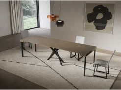 Consola|ITAMOBY Consola extensível 90x40/300 cm Saki pomba cinza antracite pernas Castanho