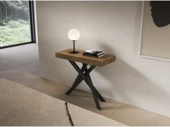 Consola|ITAMOBY Consola extensível 90x40/300 cm Saki Premium pernas em nogueira antracite Castanho