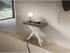 Hot ITAMOBY Consola extensível 90x40/300 cm Saki pomba cinza pernas brancas Castanho
