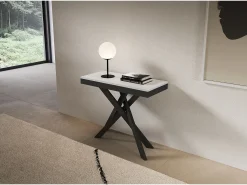 Consola*ITAMOBY Consola extensível 90x40/300 cm Saki Evolution moldura branca cinza antracite Branco