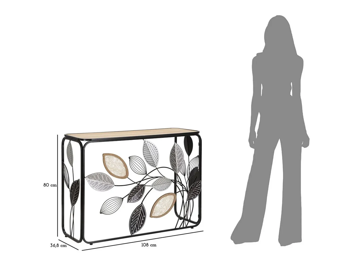 Consola* Consola Natura 3, Multicolorido, 108x36,8x80 cm, Kendra Home Multicor