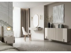 Consola| Consola suspensa com 2 gavetas de caxemira 100x17 cm Bege