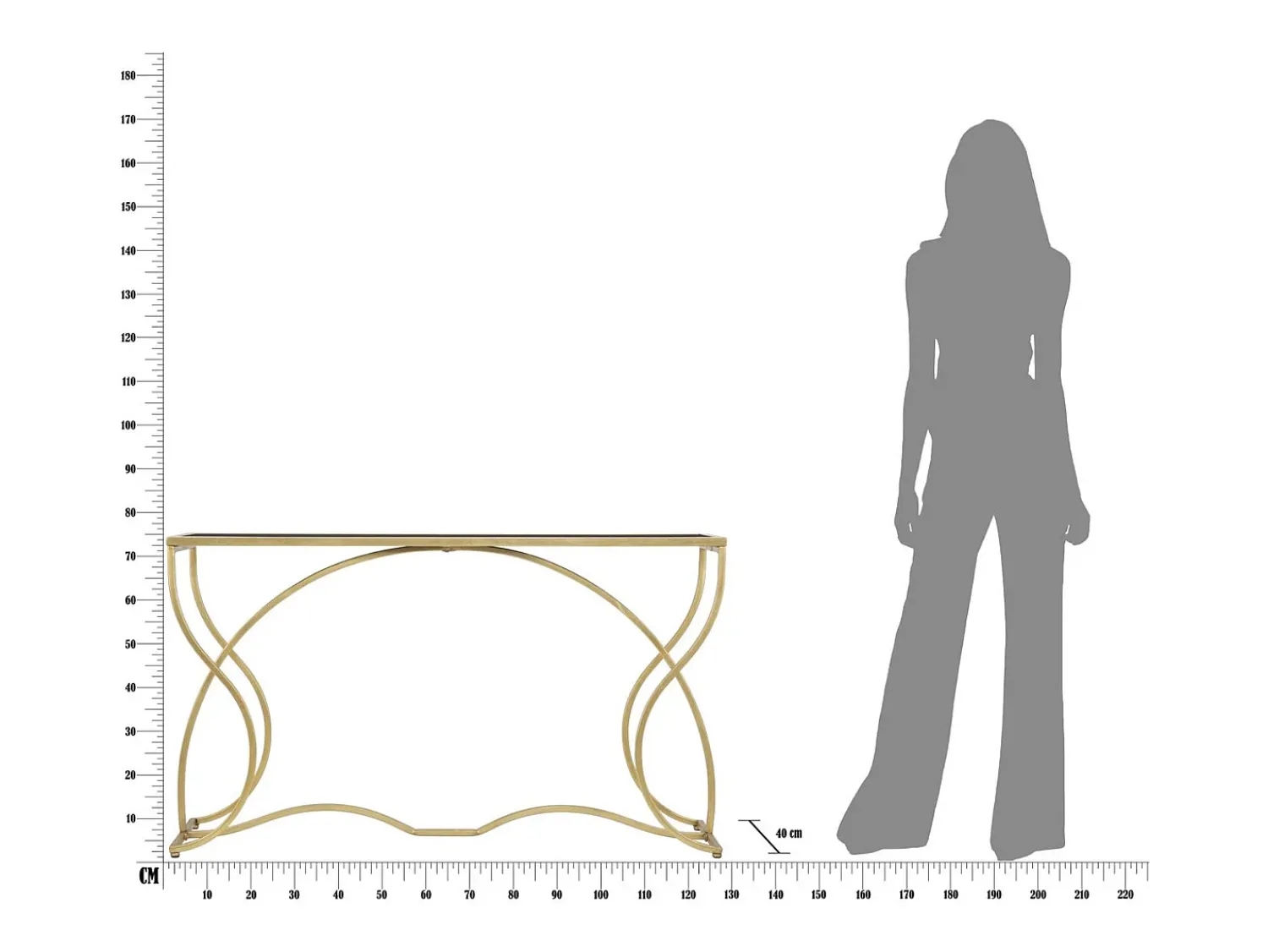 Consola VKH626, Ouro, 130x40x75 cm, Kendra Home^ Consola