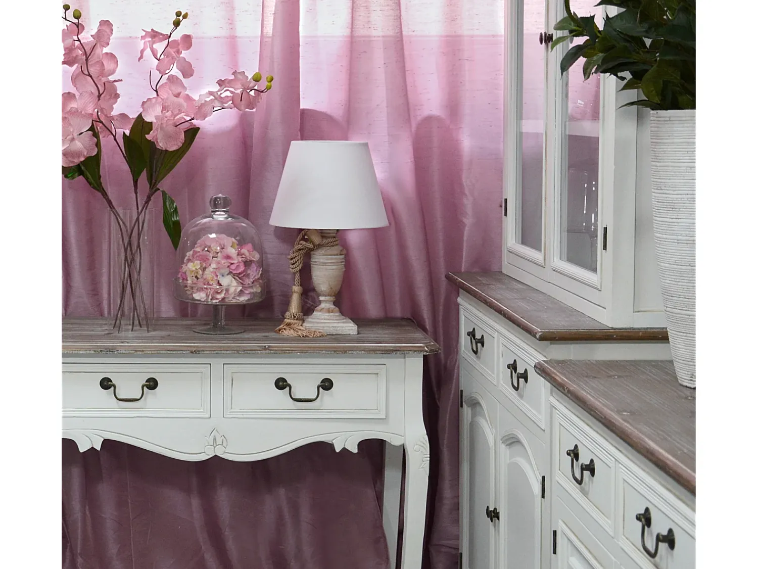 Consola| Consola 110x78x40 cm branca Rimini branca riw017 Castanho / Branco