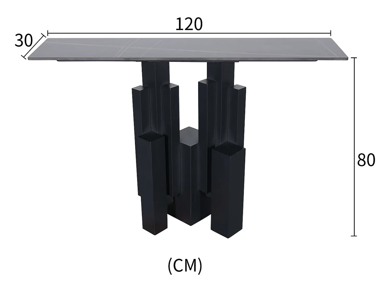 Consola* Consola 120x80x30 cm preta modig m20-120 Preto