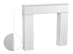 Hot Console de lareira 107 x 18 x 100 cm, Armário de armazenamento decorativo com espaço para guardar objetos Branco