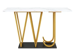 ModernLuxe Console estilo moderno 120x29,5x80 cm - para sala de estar ou corredor - estrutura e pés de metal -^ Consola