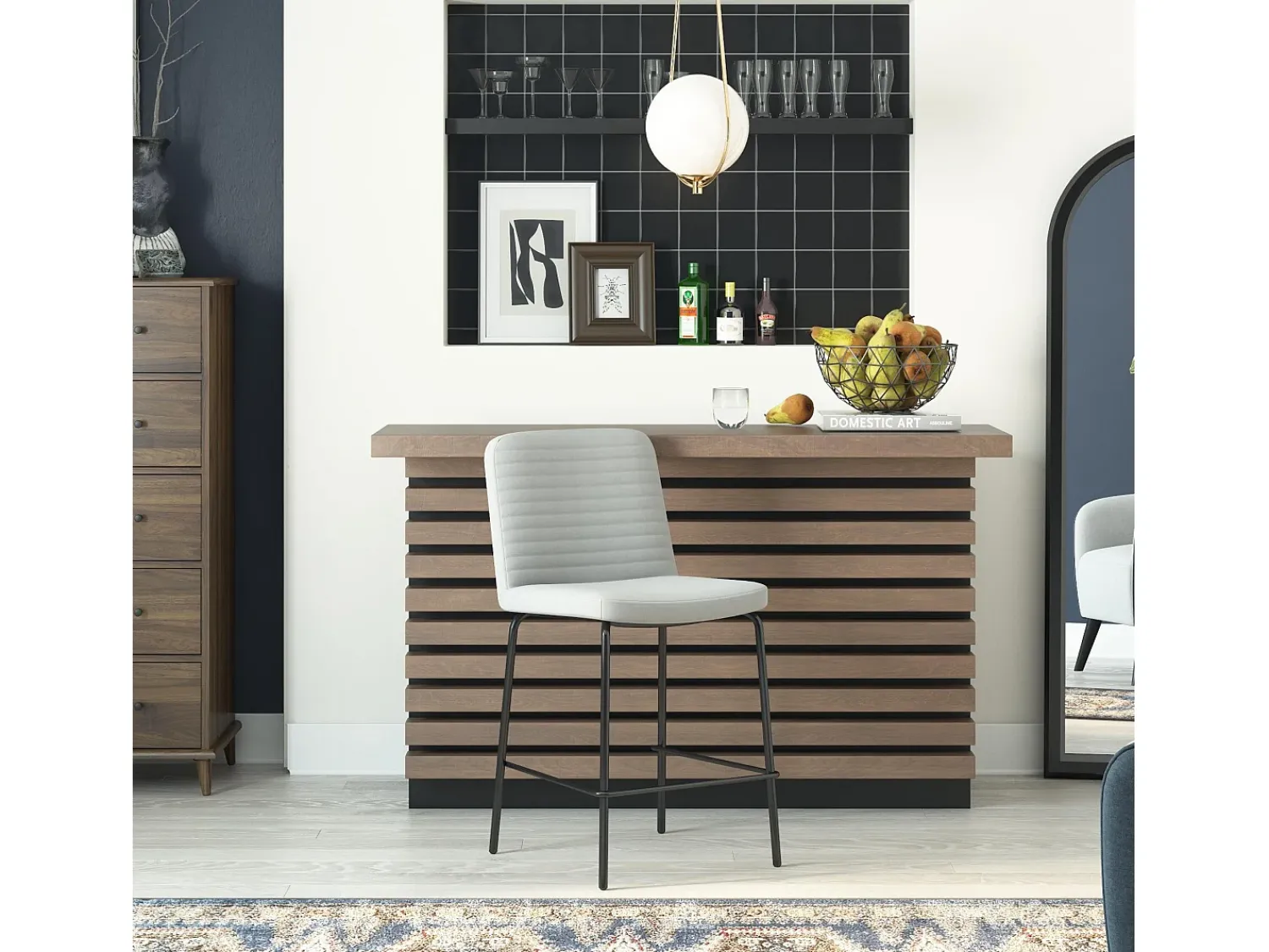 Dorel Home Corey | Banco de Balcão em Linen Grey^ Banco