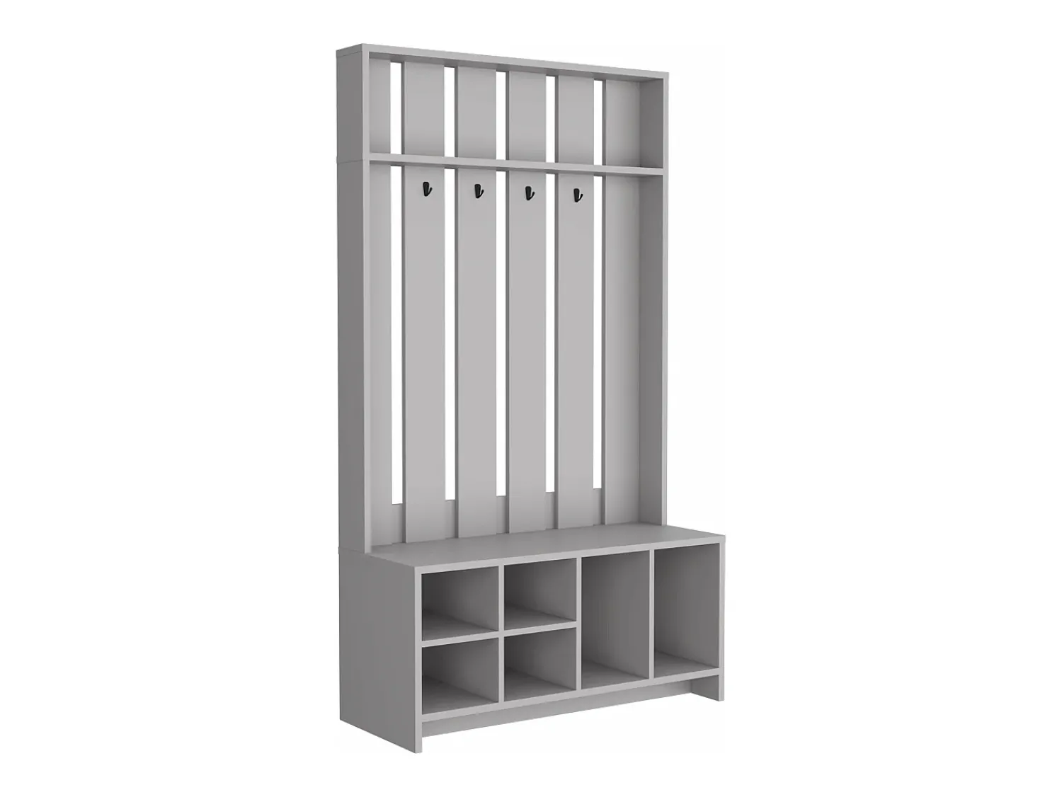Clearance TuHome Corredor de tulcan em melamina com 8 prateleiras e 4 ganchos para pendurar roupa , , 172,6 cm X 96,8 cm X 39,3 cm Cinzento