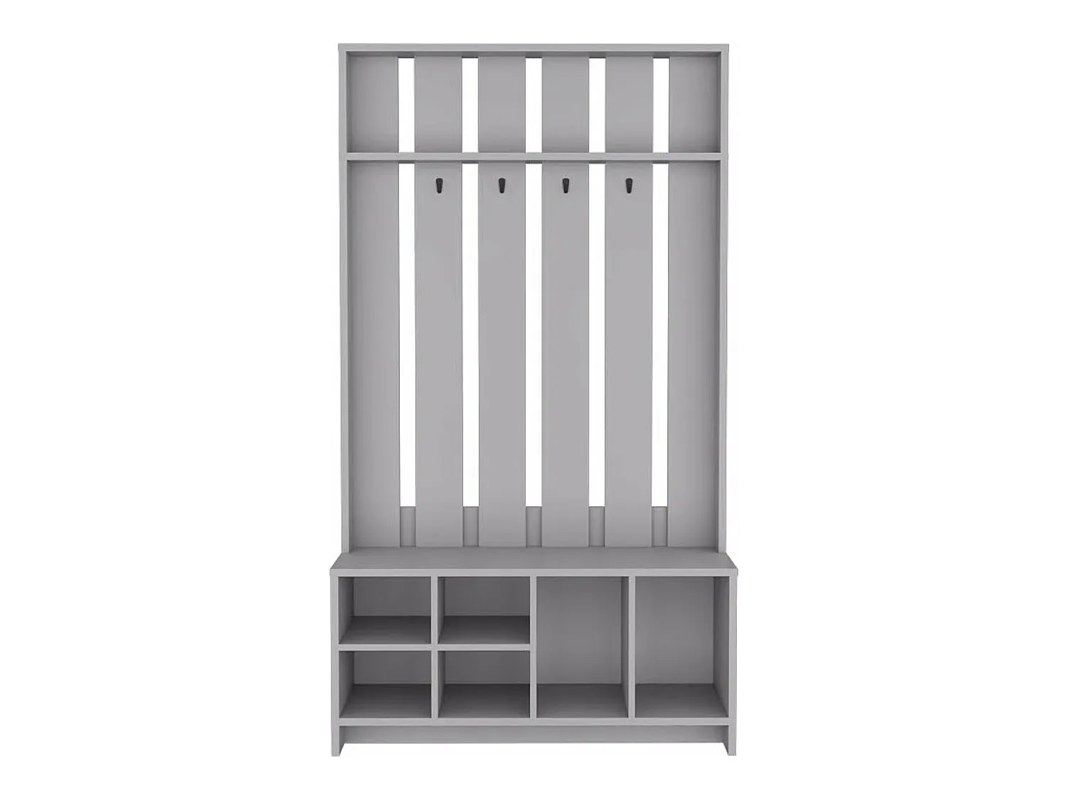 Clearance TuHome Corredor de tulcan em melamina com 8 prateleiras e 4 ganchos para pendurar roupa , , 172,6 cm X 96,8 cm X 39,3 cm Cinzento
