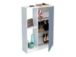 Móvel De Arrumação|Sapateira| Corredor Neo com Sapateira em Azul e Brilhante 110x80x25 cm Branco