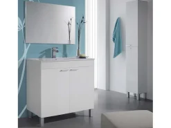 Móvel De Arrumação|Sapateira| Corredor Neo com Sapateira em Azul e Brilhante 110x80x25 cm Branco