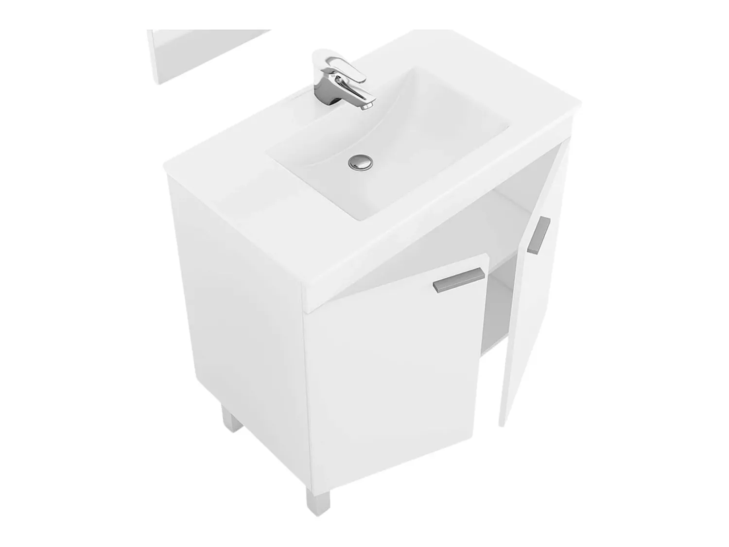 Móvel De Arrumação|Sapateira| Corredor Neo com Sapateira em Azul e Brilhante 110x80x25 cm Branco