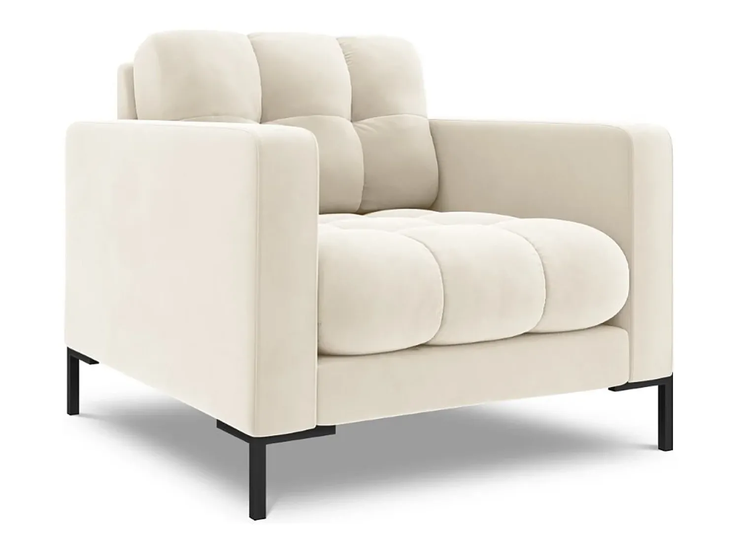 Best Cosmopolitan Design - Poltrona "Bali" em veludo claro - 87x92x75cm Bege