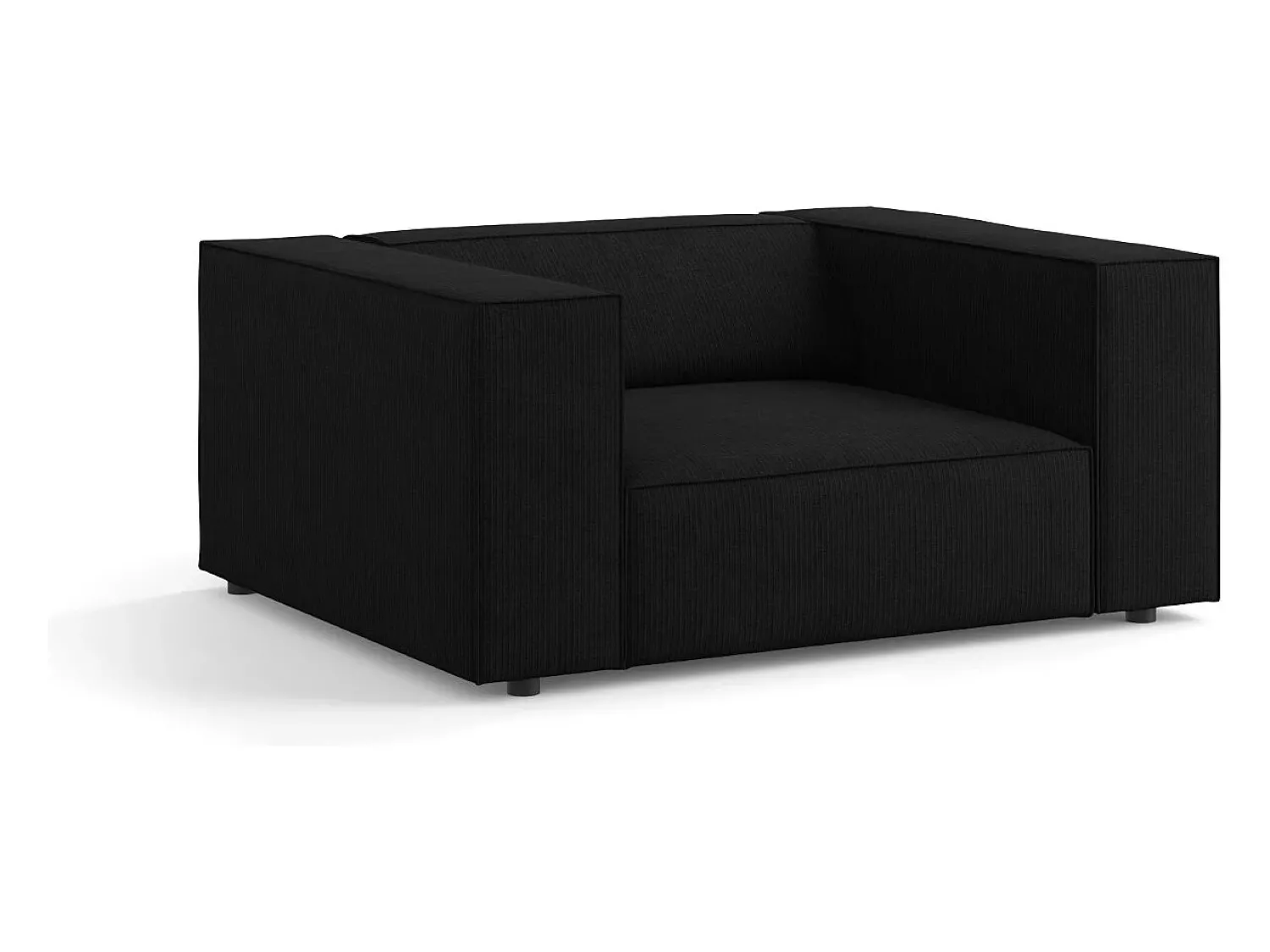 Poltrona|Cosmopolitan Design - Poltrona "Arendal" em tecido chenille com efeito canelado - 124x102x70cm Preto