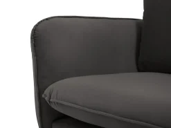 Cosmopolitan Design - Poltrona "Vienna" em veludo cinza escuro - 97x94x95cm^ Poltrona