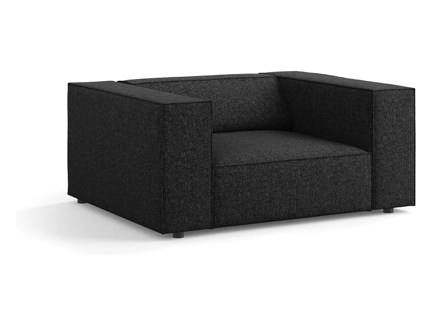 Cosmopolitan Design - Poltrona "Arendal" em tecido chenille - 124x102x70cm Preto