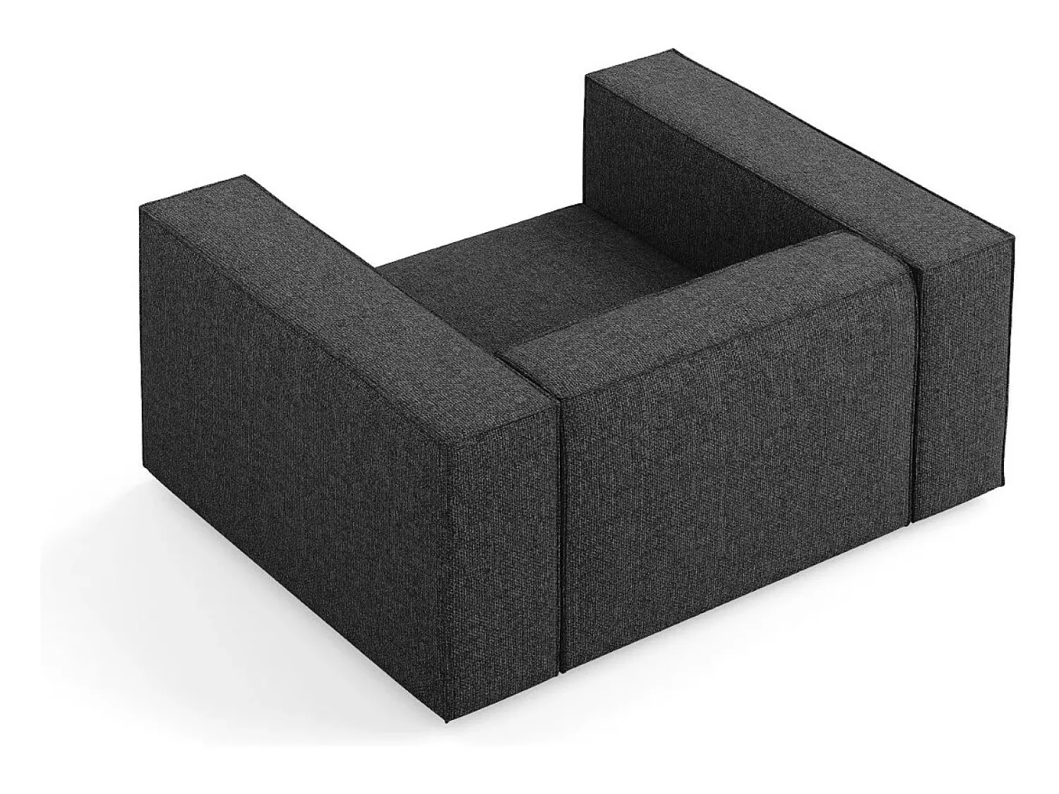 Cosmopolitan Design - Poltrona "Arendal" em tecido chenille - 124x102x70cm Preto