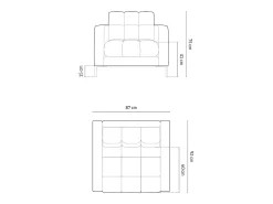 Best Cosmopolitan Design - Poltrona "Bali" em veludo - 87x92x75cm Vermelho