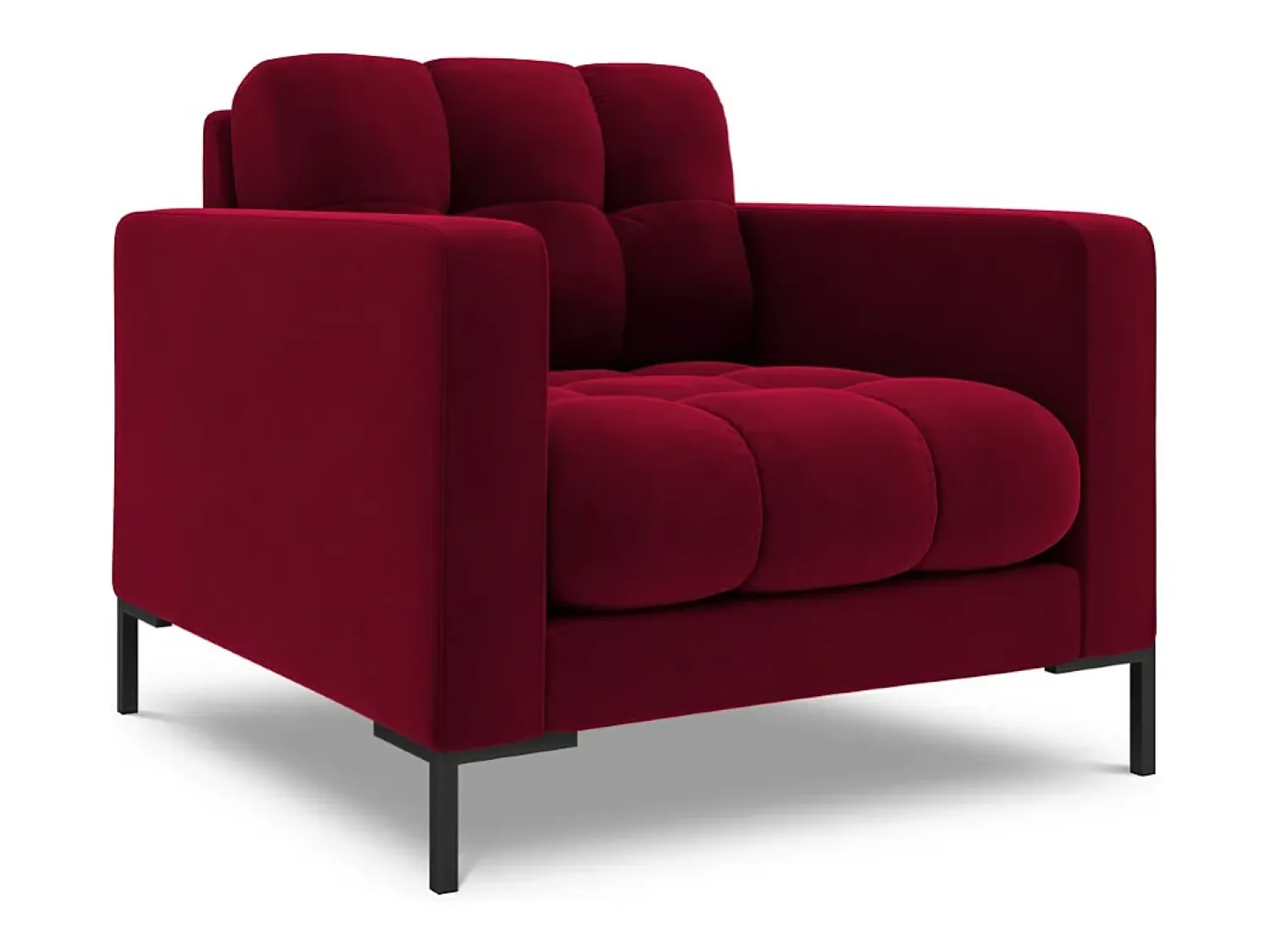 Best Cosmopolitan Design - Poltrona "Bali" em veludo - 87x92x75cm Vermelho
