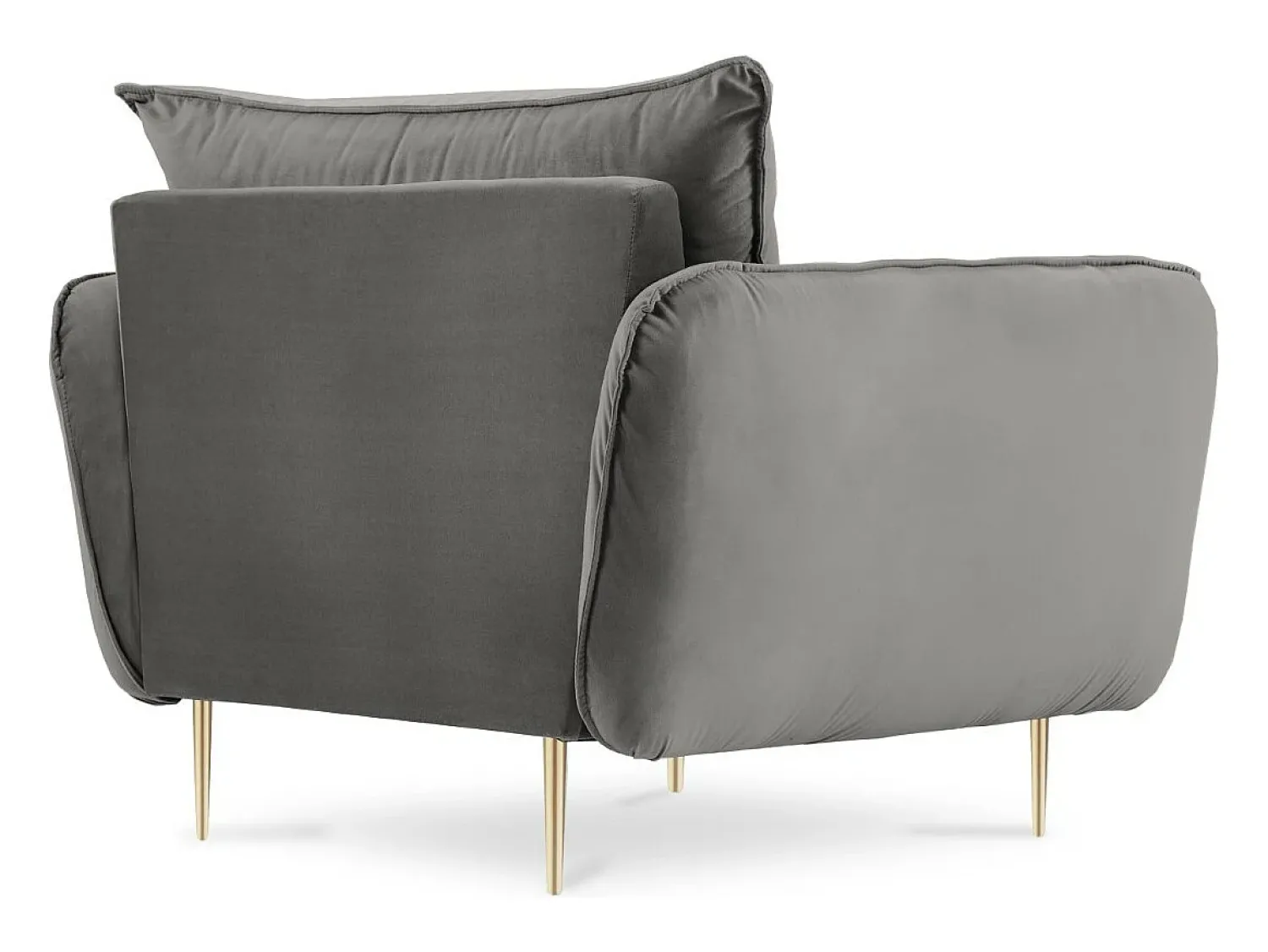 Poltrona|Cosmopolitan Design - Poltrona "Vienna" em veludo cinza claro - 97x94x95cm Cinzento claro