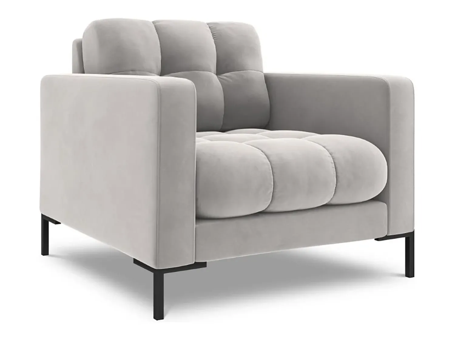 Poltrona|Cosmopolitan Design - Poltrona "Bali" em veludo prata - 87x92x75cm Prateado
