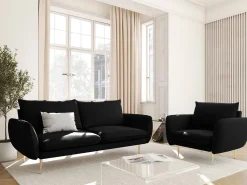 Poltrona*Cosmopolitan Design - Poltrona "Vienna" em veludo - 97x94x95cm Preto