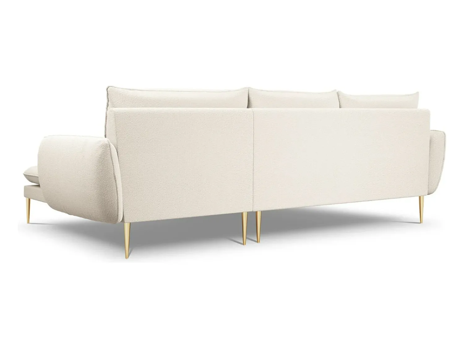Online Cosmopolitan Design - Sofá de canto direito "Vienna" 5 lugares em tecido bouclé - 255x170x95cm Bege