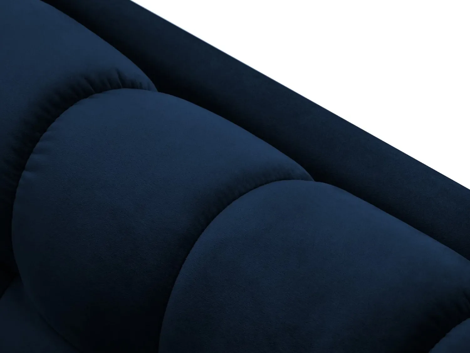 Clearance Cosmopolitan Design - Sofá "Bali" 3 lugares em veludo azul real - 177x92x75cm Azul escuro