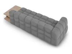 Cosmopolitan Design - Sofá modular direito "Sky" 4 lugares em veludo cinza claro - 297x102x75cm^ Sofá