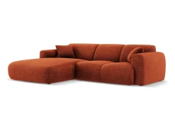 Cosmopolitan Design - Sofá de canto esquerdo "Nolio" 4 lugares em tecido chenille - 260x170x72cm^ Sofá