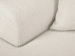 New Cosmopolitan Design - Sofá convertível de canto esquerdo com caixa de arrumação "Kyoto" 4 lugares em tecido bouclé - 241x145x88cm Bege