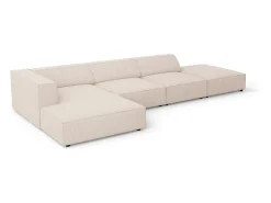 Cosmopolitan Design - Sofá de canto esquerdo "Arendal" 5 lugares em tecido chenille - 341x166x70cm^ Sofá