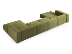 Cosmopolitan Design - Sofá panorâmico "Arendal" 6 lugares em veludo - 364x166x70cm^ Sofá