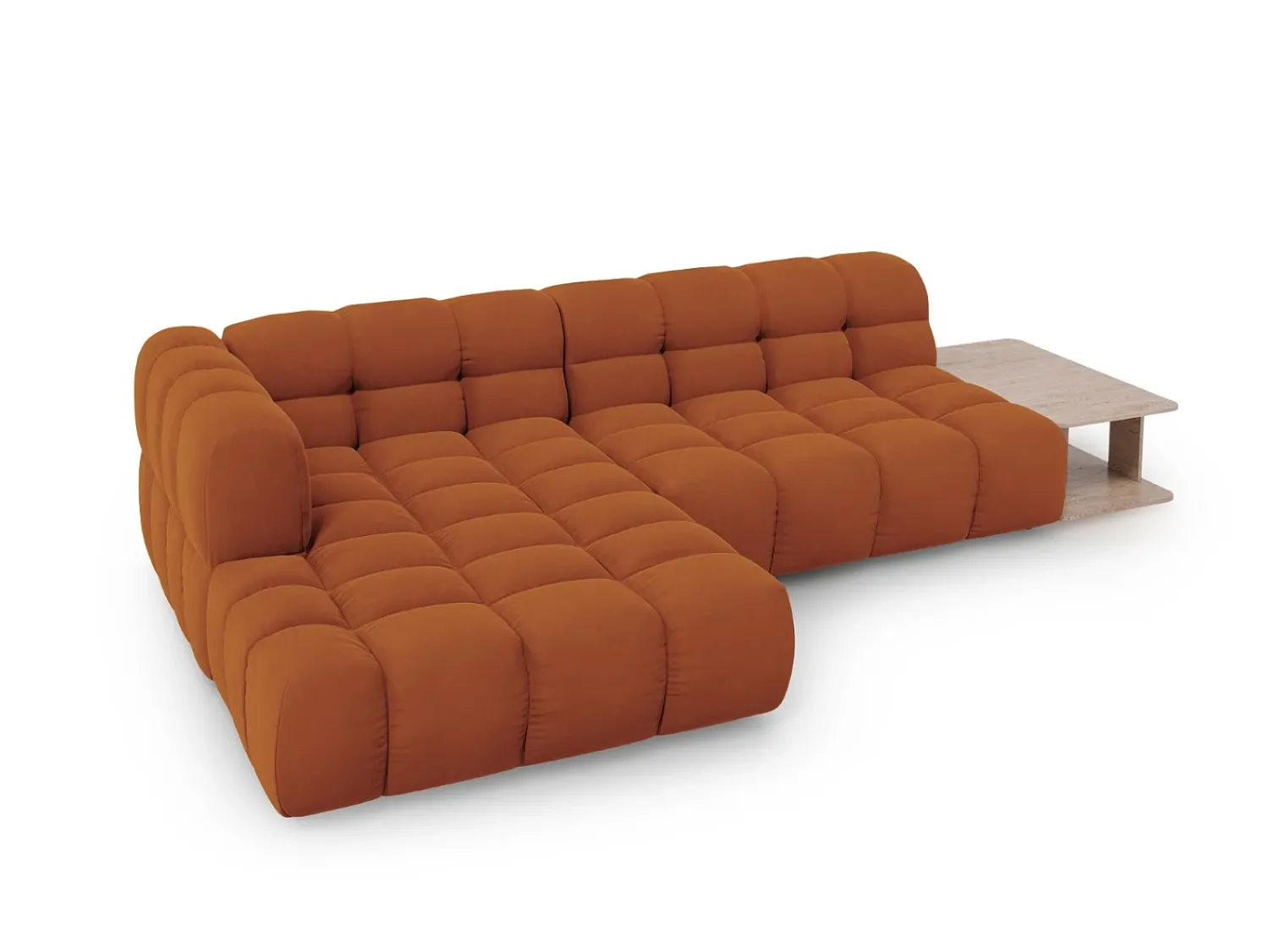 Cosmopolitan Design - Sofá modular de canto esquerdo "Sky" 4 lugares em veludo - 297x162x75cm^ Sofá