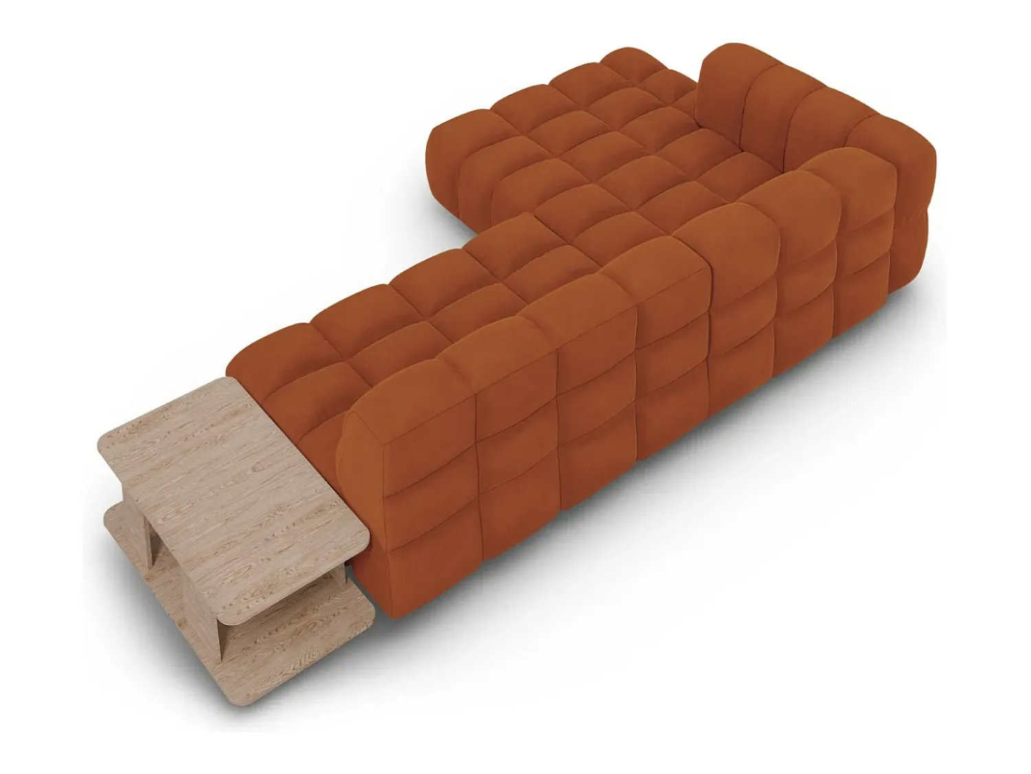 Cosmopolitan Design - Sofá modular de canto esquerdo "Sky" 4 lugares em veludo - 297x162x75cm^ Sofá