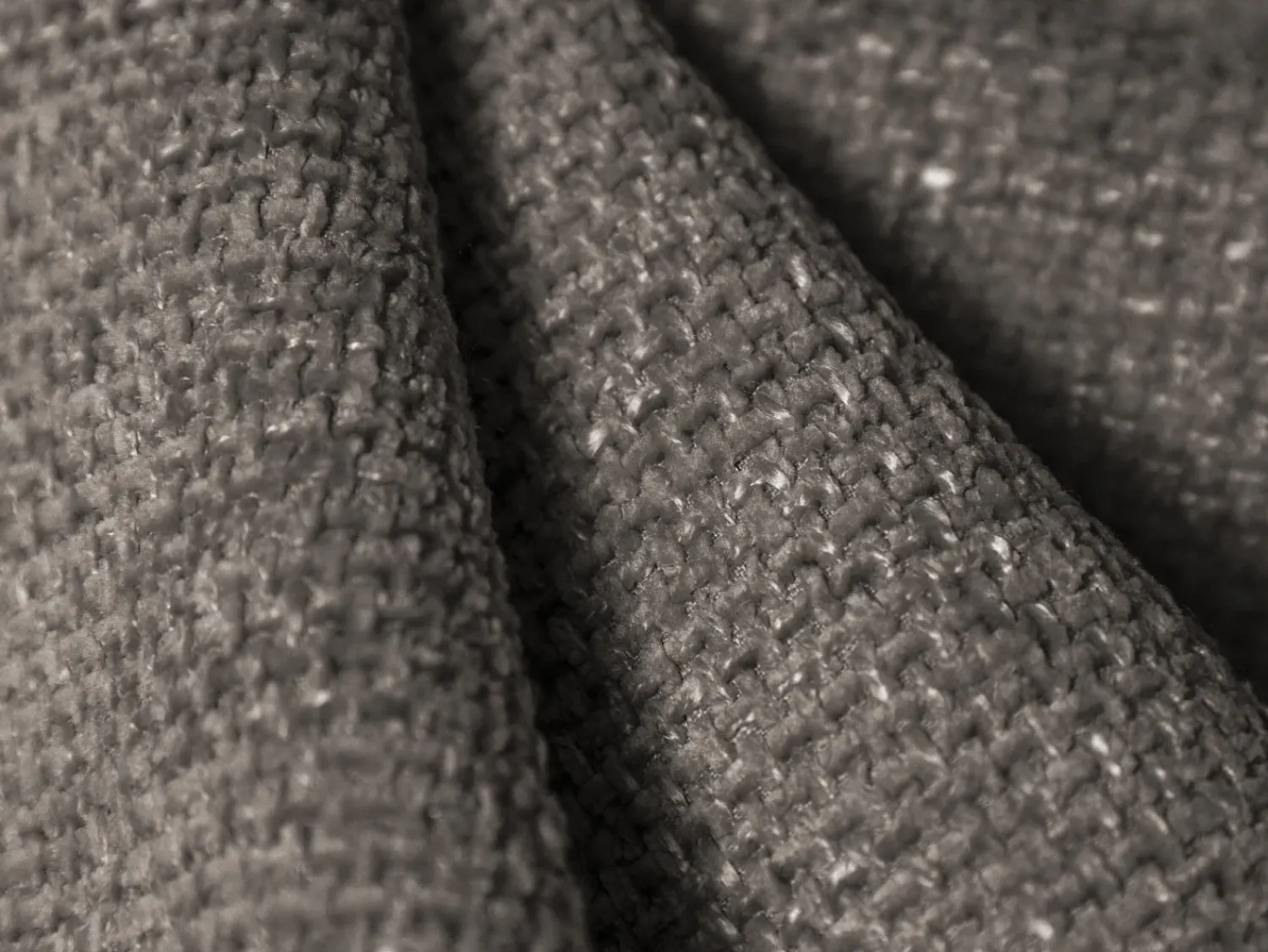 Sofá*Cosmopolitan Design - Sofá de canto direito "Nolio" 4 lugares em tecido chenille cinza - 315x250x72cm Cinzento