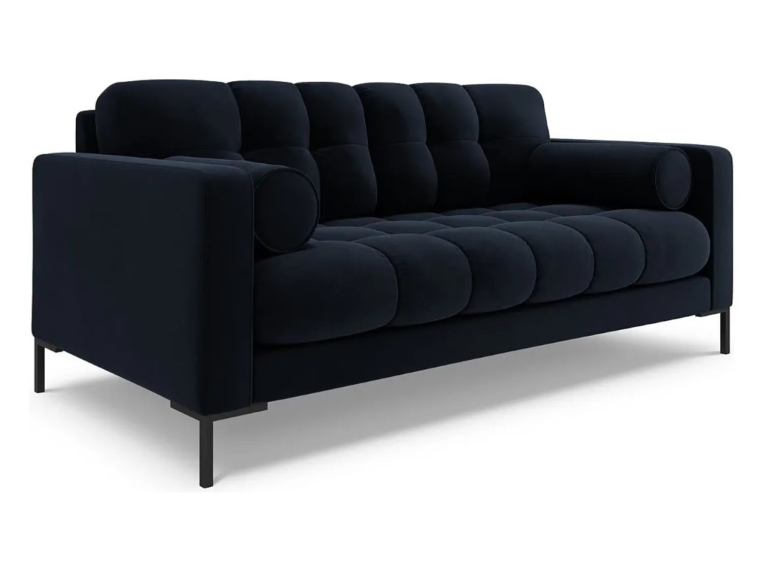 Online Cosmopolitan Design - Sofá "Bali" 2 lugares em veludo - 152x92x75cm Azul escuro