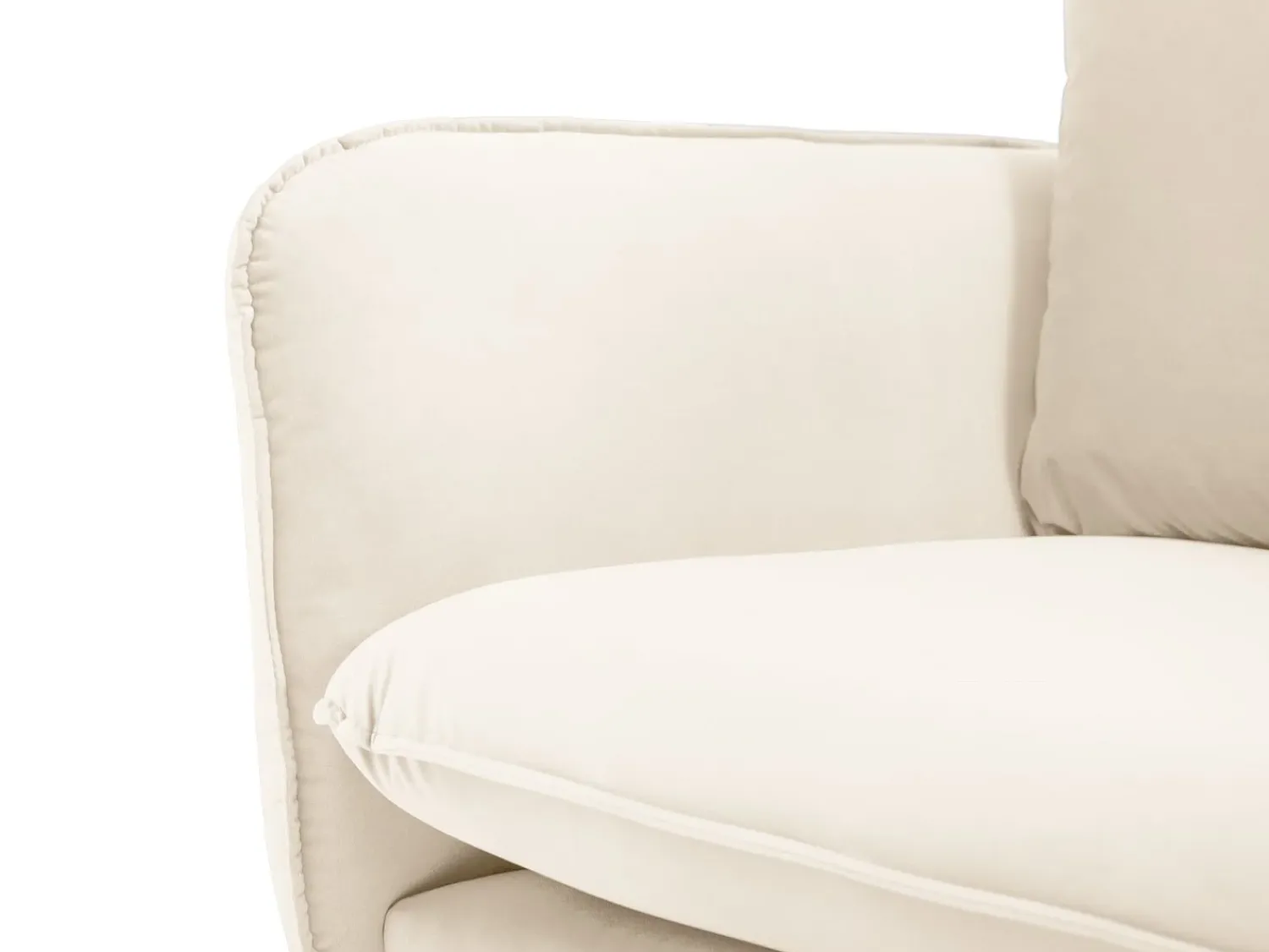 Cosmopolitan Design - Sofá "Vienna" 2 lugares em veludo claro - 160x92x95cm^ Sofá