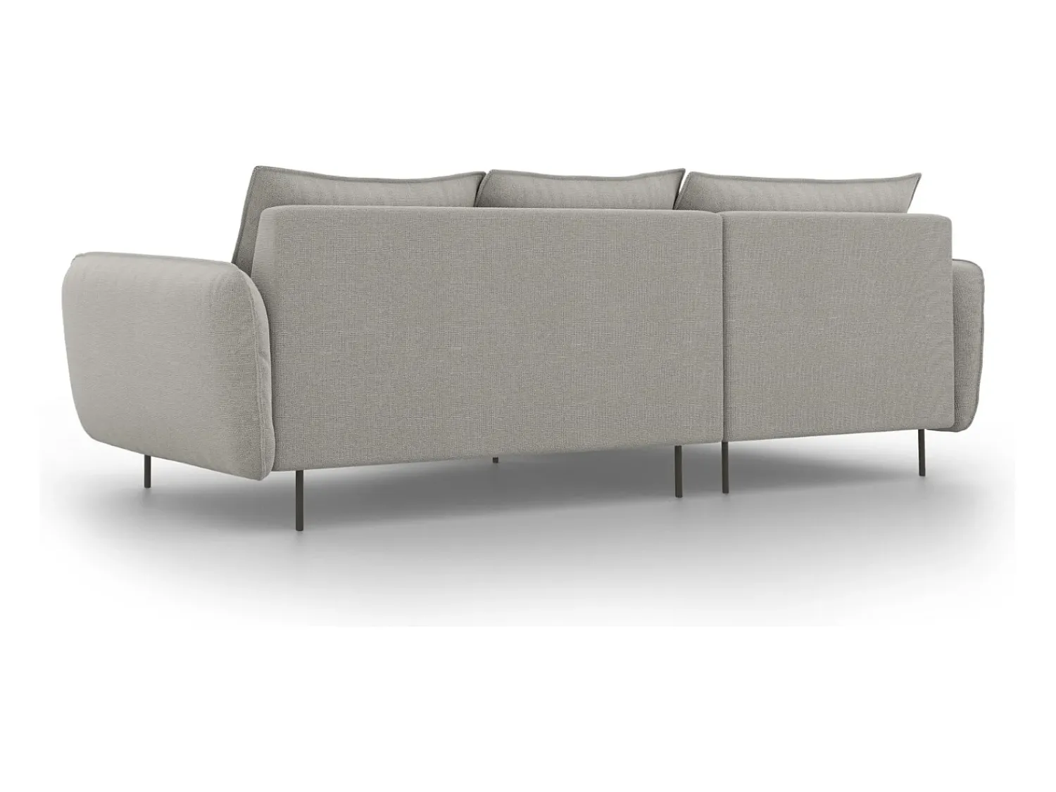 Cosmopolitan Design - Sofá de canto esquerdo "Vienna" 5 lugares em tecido estrutural cinza claro - 255x170x95cm^ Sofá