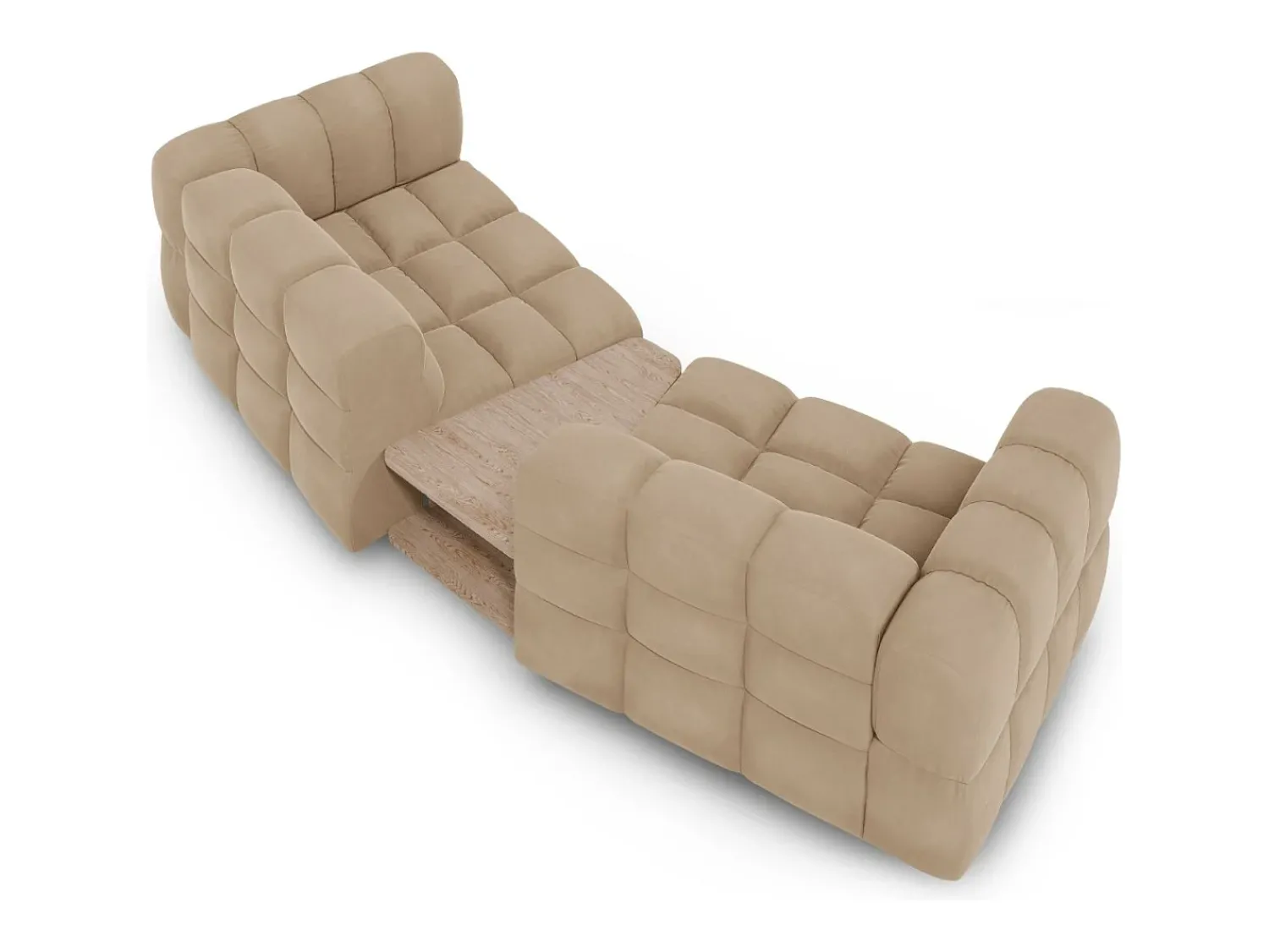 Cosmopolitan Design - Sofá modular "Sky" 2 lugares em veludo areia - 280x148x75cm^ Sofá