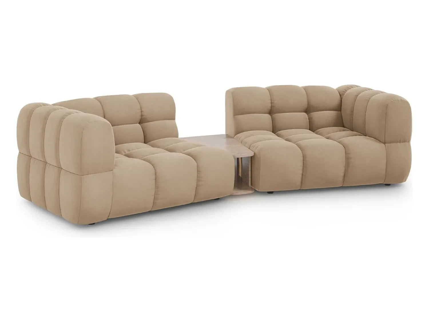 Cosmopolitan Design - Sofá modular "Sky" 2 lugares em veludo areia - 280x148x75cm^ Sofá