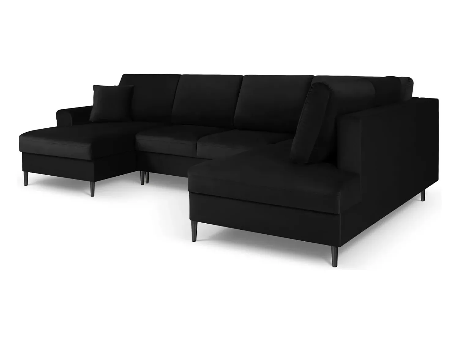 Cosmopolitan Design - Sofá panorâmico convertível em linha reta com caixa de arrumação "Kyoto" 7 lugares em veludo - 313x194x88cm^ Sofá
