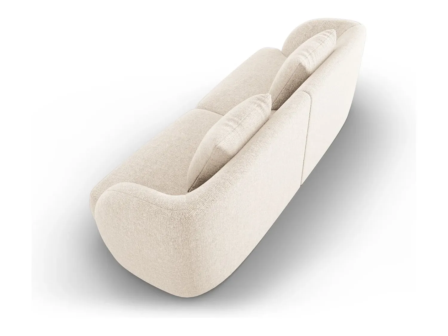 Sofá|Cosmopolitan Design - Sofá "Tulum" 2 lugares em tecido chenille claro - 180x90x70cm Bege