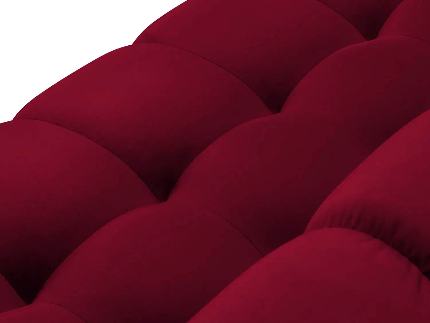 Sofá*Cosmopolitan Design - Sofá de canto simétrico "Bali" 6 lugares em veludo - 256x256x75cm Vermelho