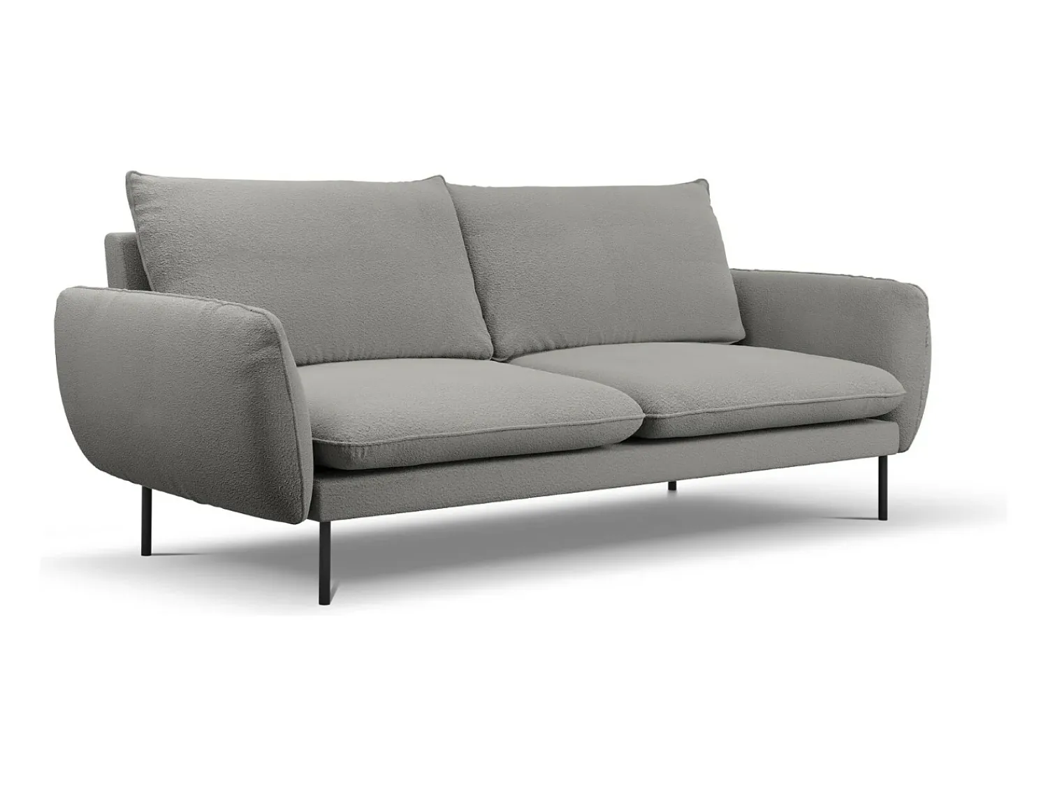 Outlet Cosmopolitan Design - Sofá "Vienna" 4 lugares em tecido bouclé cinza - 230x92x95cm Cinzento