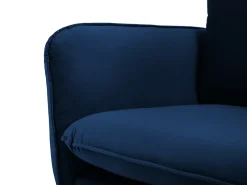 Sofá*Cosmopolitan Design - Sofá de canto esquerdo "Vienna" 6 lugares em veludo azul real - 275x185x95cm Azul escuro