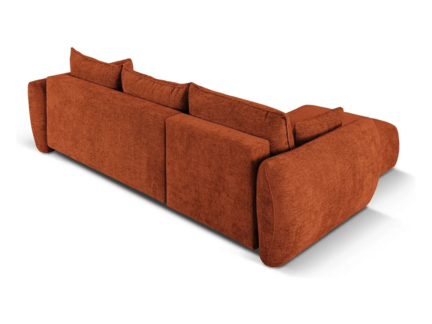 Cosmopolitan Design - Sofá convertível de canto esquerdo com caixa de arrumação "Matera" 4 lugares em tecido chenille - 253x173x86cm^ Sofá