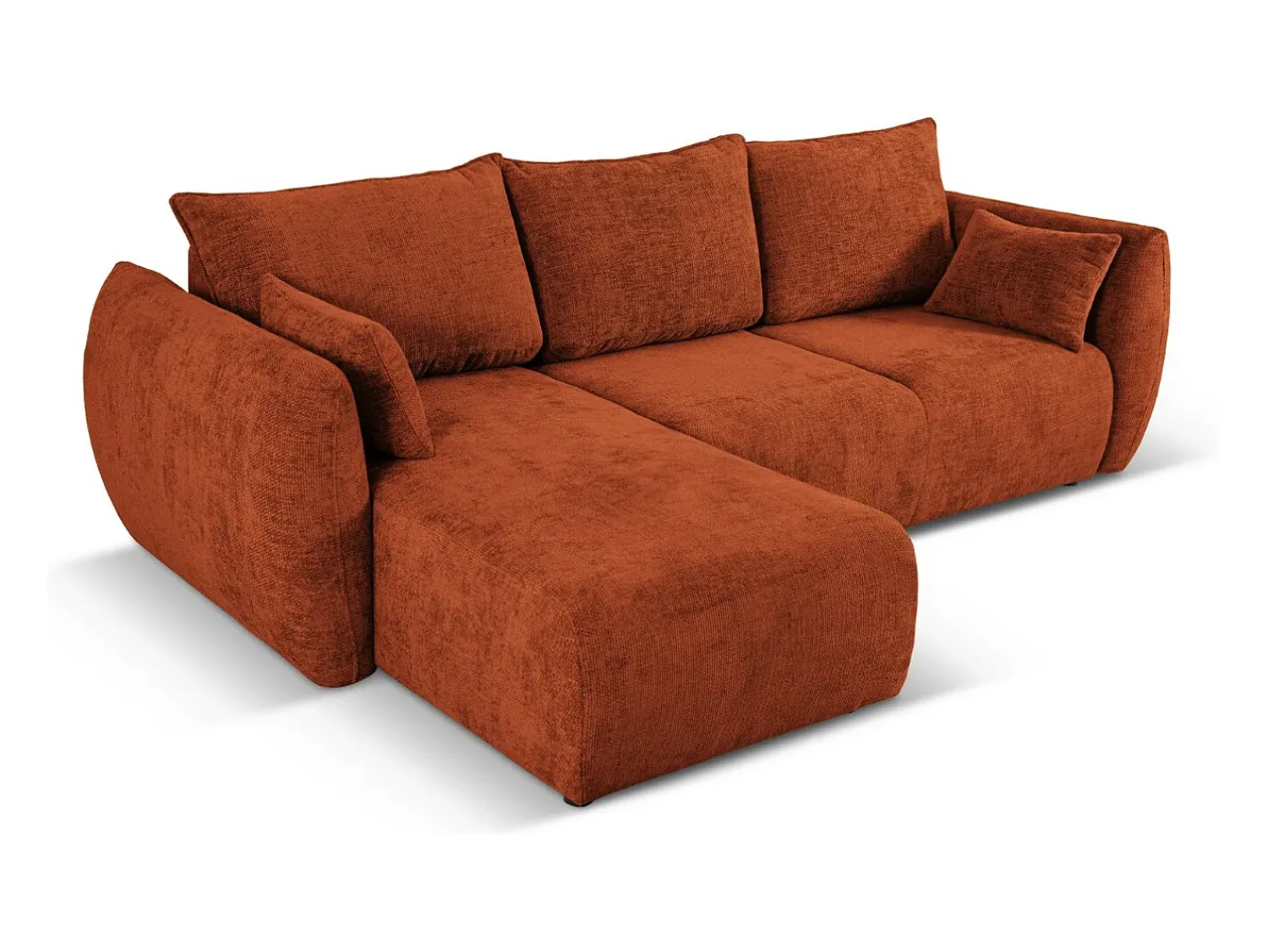 Cosmopolitan Design - Sofá convertível de canto esquerdo com caixa de arrumação "Matera" 4 lugares em tecido chenille - 253x173x86cm^ Sofá